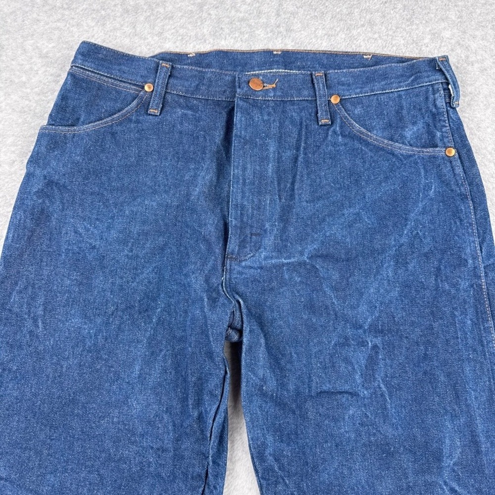 Wrangler Jeans Mens 36X30 Blue Denim Cowboy Cut Original Fit USA Made Vintage - Picture 4 of 14